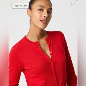 J. Crew Classic Cotton Cardigan Sweater in Coral size small